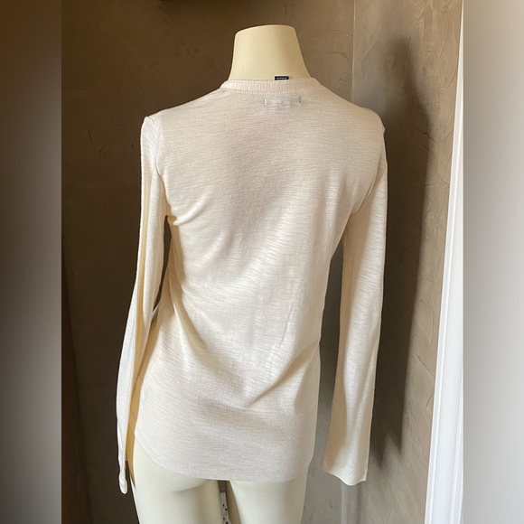 CHAPS Cotton Ivory long sleeve Women's Frill Blouse Top Size S petite - Picture 4 of 10